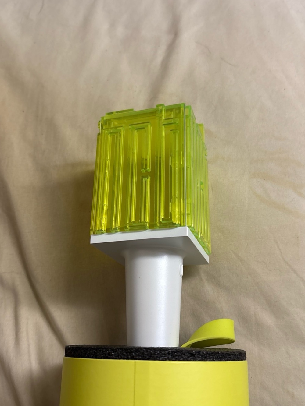 Neon Yellow Acrylic Cube Accent Light